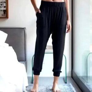 Lunya Siro Draped Joggers Black Harem Casual Modal Pants
